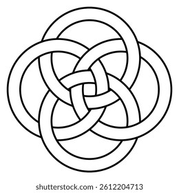 Interlocking Rings Knot Symbol of Unity and Eternity