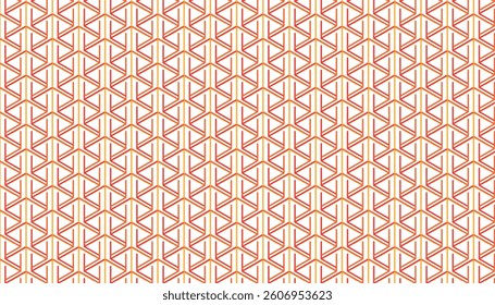 Interlocking Triangle Pattern  Symmetrical Orange-Red Tessellation on White Background