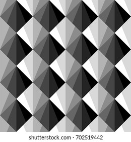 Interlocking triangles tessellation background. Image with repeated triangular shapes. Seamless surface pattern design with polygons. Diamonds motif. Digital paper for print, page fill. Vector art.
