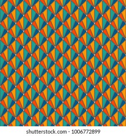 Interlocking triangles tessellation. Contemporary print with repeated scallops. Seamless surface pattern design with fish scales. Modern japanese abstract ornamental background. Squama motif. Vector