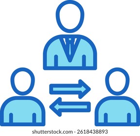 Intermediary Icon Blue Vector Illustration