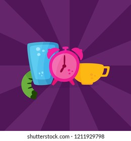Intermittent fasting. The concept of losing weight. Slimming and its benefits. Vector cartoon.