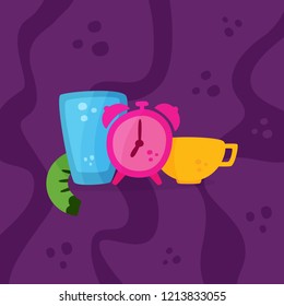 Intermittent fasting. The concept of losing weight. Slimming and its benefits. Vector cartoon.