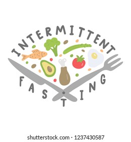 Intermittent fasting diet poster. Vector illustration.