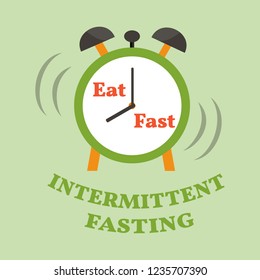 Intermittent fasting diet, time restricted eating. Vector illustration.