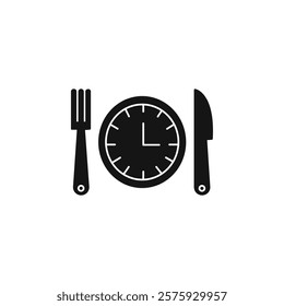 Intermittent fasting icon Simple thin line flat symbol