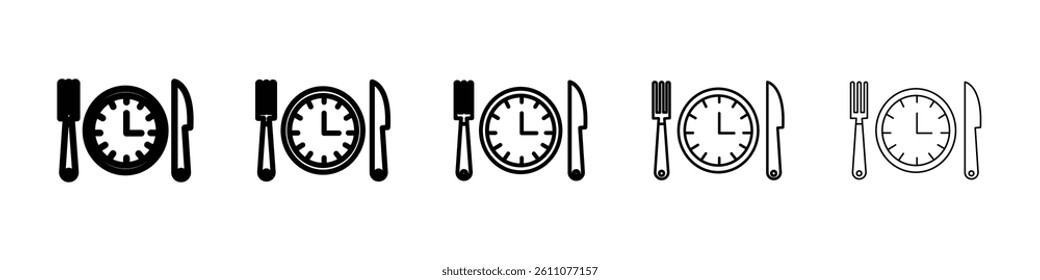 Intermittent fasting icon Symbol mark in Outline style