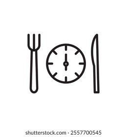 Intermittent fasting icon Thin line art collection