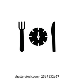 Intermittent fasting icon Vector flat thin line illustration