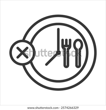 Intermittent Fasting Icon Vector Illustration Outline