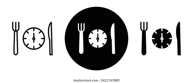 Intermittent fasting outline icon collection or set. Intermittent fasting Thin vector line art