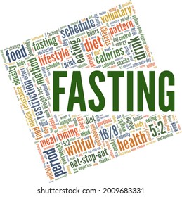 Intermittent Fasting vector illustration word cloud isolated on a white background.