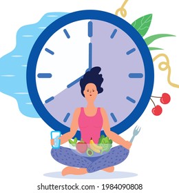 intermittent fasting for woman illustration vector 