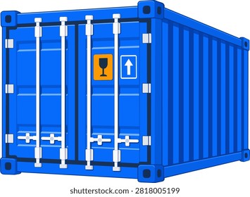 Intermodal shipping container representing cargo transport, freight logistics, international shipping, warehouse storage and global supply chain.