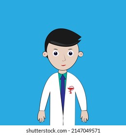 Intern doctor drawn in vector format