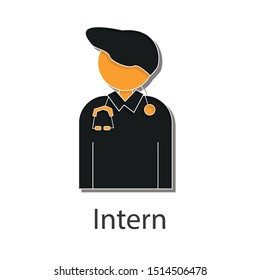 Intern icon concept on white background. Business creative idea design. Flat vector illustration use for you web page