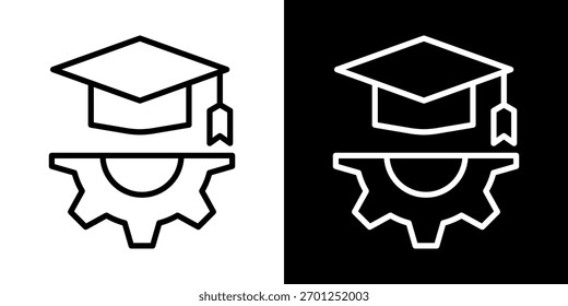 Intern Icon Of Line Black And White Style Vector Illustration

