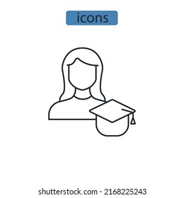 Intern icons  symbol vector elements for infographic web