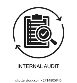 Ilustração de vetor de glifos de ícones de Auditoria Interna