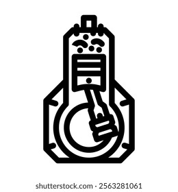 internal combustion engine industry line icon vector. internal combustion engine industry sign. isolated contour symbol black illustration