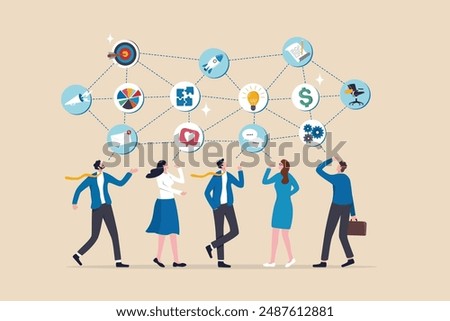 Internal communication, communicate within office, organization or company strategy, internal job, connection or community, work networking concept, business people colleague communicate to success.