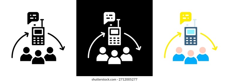 Conjunto de iconos de comunicación interna Ilustración vectorial de glifos