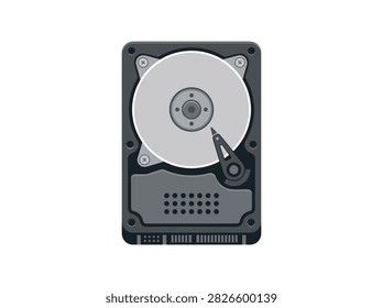 Internal Computer Hard Disk Drive HDD Vector Illustration for Data Storage