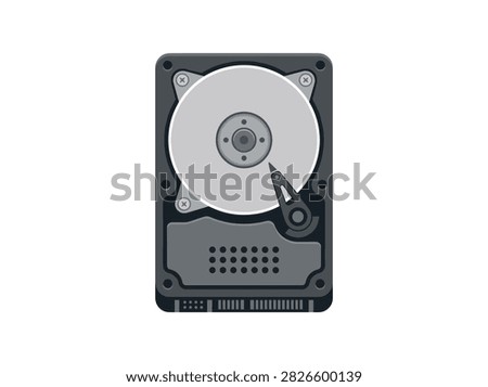 Internal Computer Hard Disk Drive HDD Vector Illustration for Data Storage