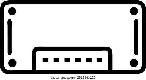Internal Computer Interface Card Outline Icon for PC Hardware