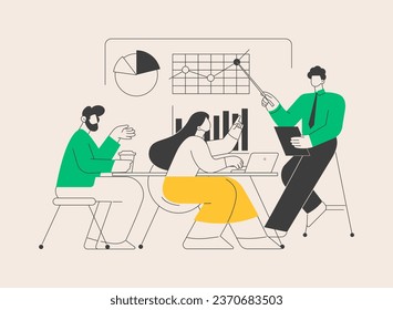 Internal education abstract concept vector illustration. Internal employee education, professional development program, training speaker, business coach, teamwork, learning abstract metaphor.