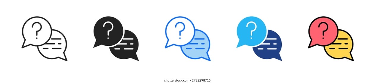 Internal Faq Icon Set Multiple Style Collection