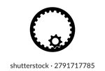internal gear, black isolated vector silhouette