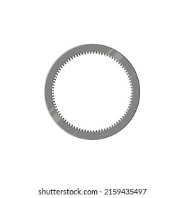 Internal gear rotary power transmission automation component isolated realistic icon. Vector popular internal gear product, planetary round mechanism with tooth, vehicle spare part, steel unit
