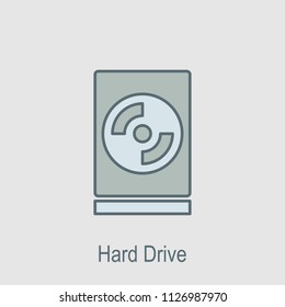 internal hard drive icon. Element of computer parts with name icon for mobile concept and web apps. Filled outline internal hard drive icon can be used for web and mobile on gray background
