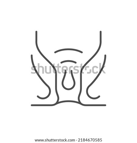 Internal hemorrhoid line outline icon