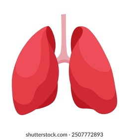 Internes menschliches Körperorgan - Lungen, Info-Poster. Infografisches Element für medizinische Anatomie. Medizinische Konzeption, Gesundheitswesen. Vektorgrafik