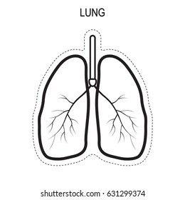 
Internal human organ lung. Icon for medicine.