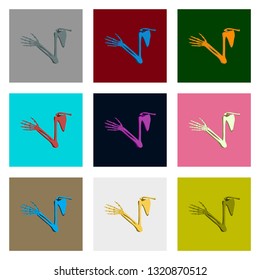 Internal human organs icons set in flat style shoulder joint