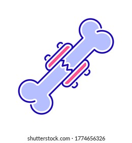 Internal implant bone color icon. Injury treatment. Isolated vector element. Outline pictogram for web page, mobile app, promo. 