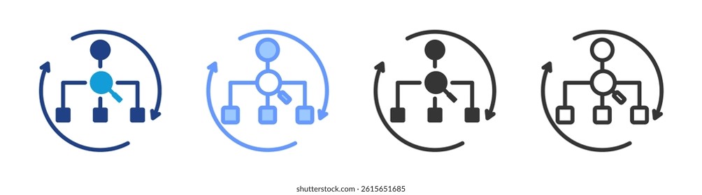 Internal Job Rotation icon set multiple style collection
