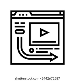 internal linking seo line icon vector. internal linking seo sign. isolated contour symbol black illustration