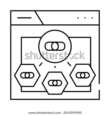 internal linking seo line icon vector. internal linking seo sign. isolated contour symbol black illustration
