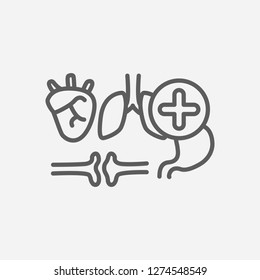 Internal medicine icon line symbol. Isolated vector illustration of  icon sign concept for your web site mobile app logo UI design.