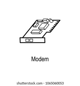 internal modem icon. Element of computer part for mobile concept and web apps. Thin line  icon for website design and development, app development. Premium icon on white background