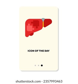 Internal organ flat icon. Healthy human liver isolated sign. Anatomy, human body, science, medicine concept. Vector illustration symbol elements for web design