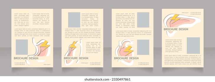 Diseño del folleto en blanco para la prevención de trastornos de órganos internos. Plantilla de afiches vertical con espacio de copia vacío para texto. Recopilación de informes corporativos prefabricados. Páginas editables de papel
