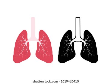 Internal organs of the human, Lungs icon, Health care,  Cartoon vector illustration