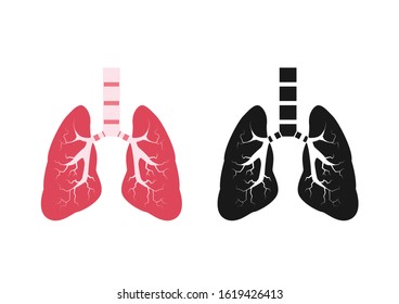 Internal organs of the human, Lungs icon, Health care,  Cartoon vector illustration