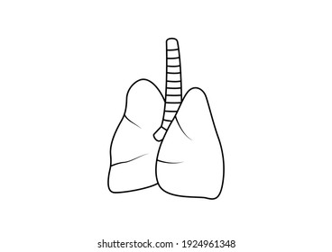 Interne Organe des Menschen, Lungensymbol, Gesundheitsversorgung, Cartoon-Vektorgrafik.