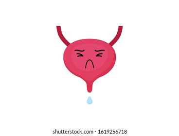 Internal organs of the human on white background, Bladder full, Bladder with urine, Bladder anatomy, Bladder icon, Organs symbol, Cartoon vector illustration